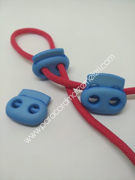 Paracord Bileklik Çift Delikli Stopper Klips Mavi Renk - Görsel 3